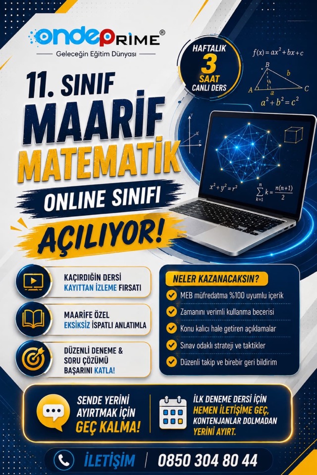 11. Sınıf Maarif Matematik Online Sınıfı afişi